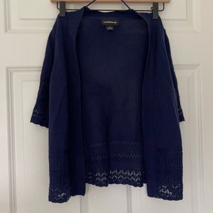 Liz Claiborne navy blue short sleeve shrug